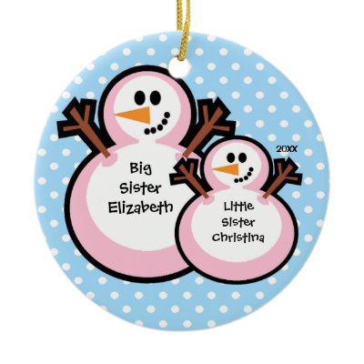 Snowman Big Sister Christmas Ornament