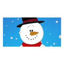 Snowman - Blue photo cards