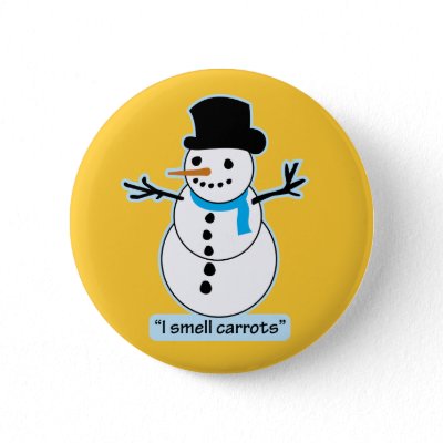 snowman pinback button