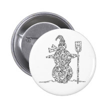 SNOWMAN by NICHOLAS MINIFACES Pinback Button