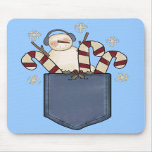 Snowman Candy Cane Christmas Mousepad
