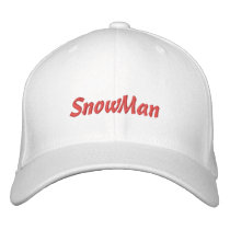 Snowman Cap / Hat embroidered hats