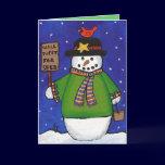 Snowman & Cardinal - Christmas holiday card