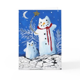 SnowMan Cats Wish upon A star card