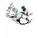 Snowman Chase Women's Navy Shirt by craigbehrin Snowman Chase Women's Navy Shirt