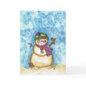 snowman christmas card watercolor by MsLadyDyRed snowman christmas card watercolor