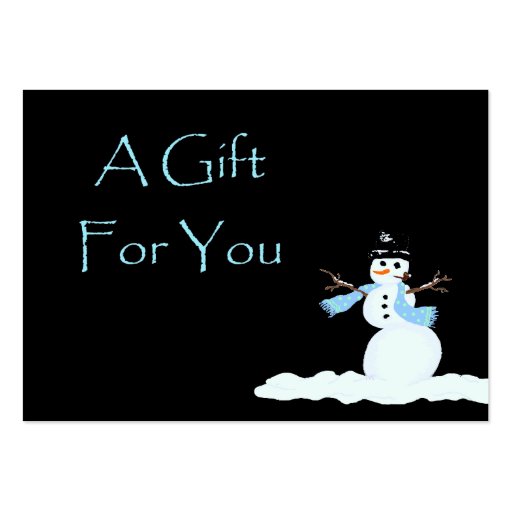 Snowman Christmas Gift Card Certificates Business Card Templates (front side)