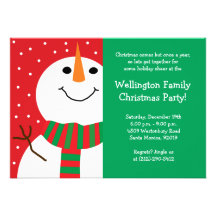 Snowman Christmas Party Invitation