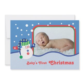 Snowman Christmas Photo Card invitation