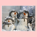 Snowman Christmas postcards