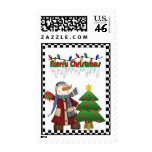 Snowman Christmas Postage Stamps