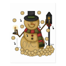Snowman Christmas Postcard