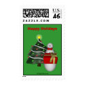 Snowman Christmas Tree Holiday Postage Stamp stamp