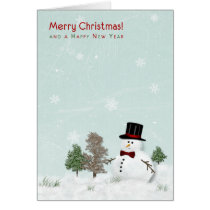 Snowman Christmas Xmas Holiday Greeting Card
