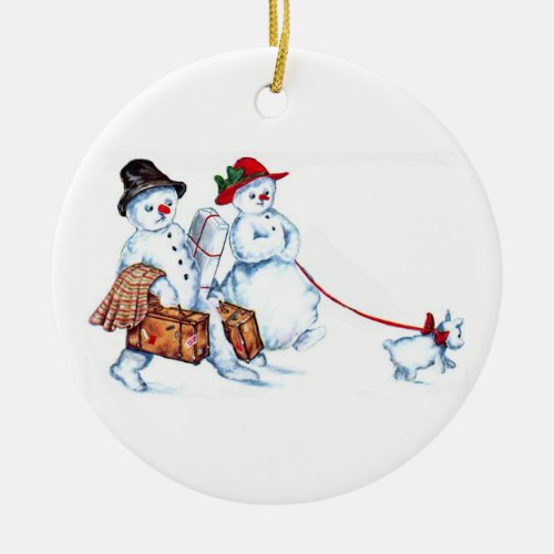 Snowman Couple Christmas Ornament