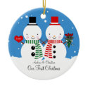 Snowman Couple Our First Christmas Ornament ornament