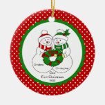 Snowman Couple Our First Christmas Ornament