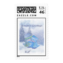 Snowman Couple postage by mousearte Snowman Couple postage