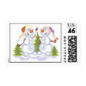 Snowman Couple postage by bethieralph Snowman Couple postage