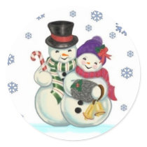 Snowman couple sticker by Imaginechest Snowman couple sticker