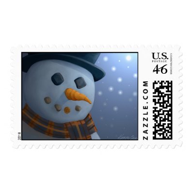 Snowman Custom Postage Stamps