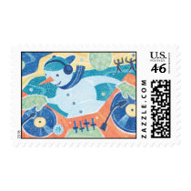 Snowman DJ Postage Stamps