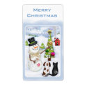 Snowman, Dog & Cat Christmas Labels label