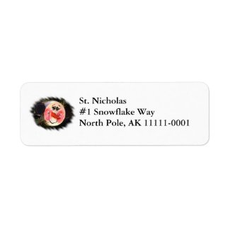 Snowman Face Address Label label