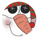 Snowman Face Snowflake Sparkle Sticker