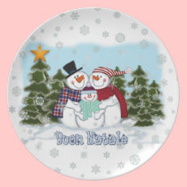 Snowman Family Buon Natale Plate