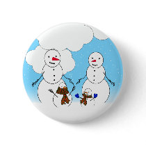 Snowman Family buttons