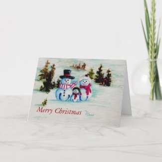 Snowman Family Christmas Card card
