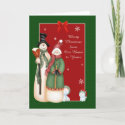 Snowman Family Christmas Greeting card