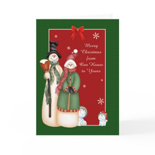 Snowman Family Christmas Greeting card