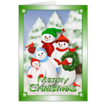Snowman Family Christmas Greeting Card