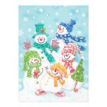 Snowman Family Christmas Party Invitation