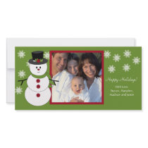 Snowman Family Christmas Photo Card photo cards