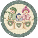 Snowman Family Christmas Tree Ornament Photo Cutouts