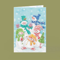 Snowman Family in the Snow cards
