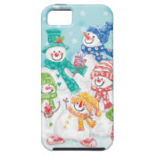 Snowman Family in the Snow Ready for Christmas iPhone 5 Covers