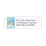 Snowman Family in the Snow Ready for Christmas Return Address Label