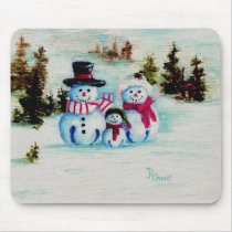 Snowman Family mousepads
