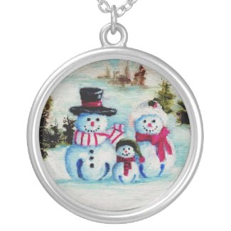 Snowman Family necklace