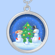 Snowman Family necklaces