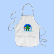 Snowman Family Playing Snowballs aprons
