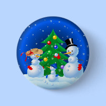 Snowman Family Playing Snowballs buttons