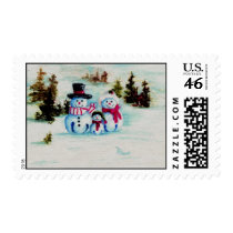 Snowman Family postage