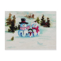 Snowman Family postcards