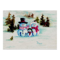 Snowman Family Poster posters