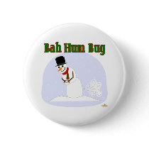 Snowman Farting Bah Hum Bug Green buttons by holidayhearth Snowman Farting Bah Hum Bug Green buttons